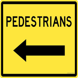 Notice Sign - Pedestrians With Arrow Left