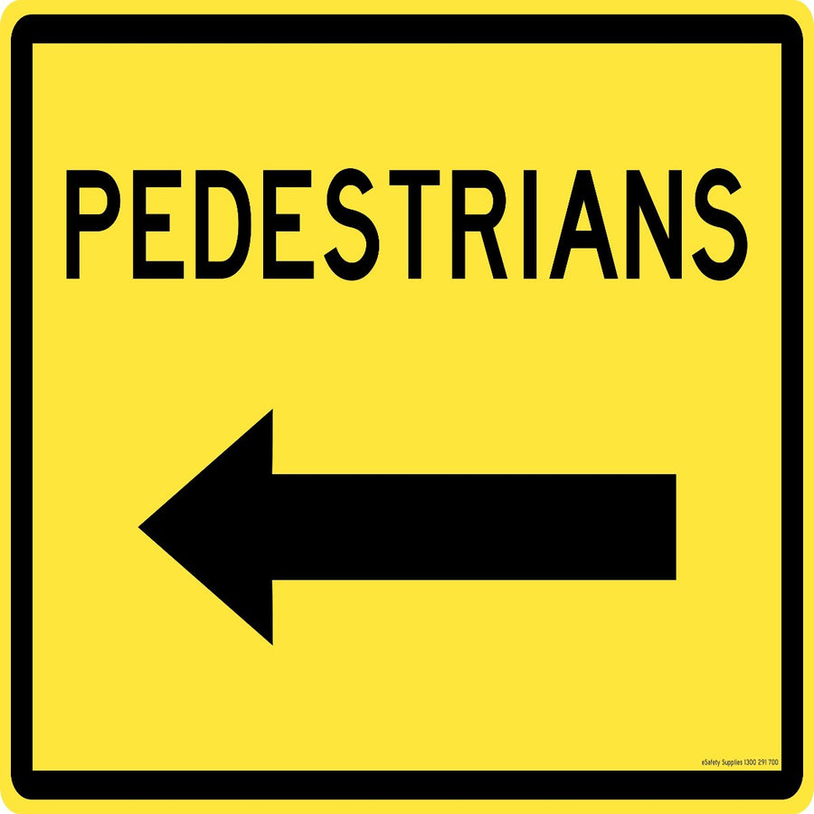 Notice Sign - Pedestrians With Arrow Left