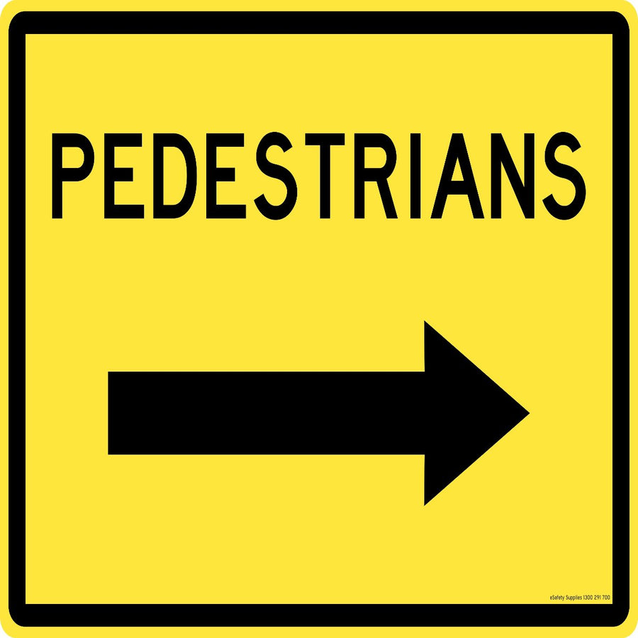 Notice Sign - Pedestrians With Arrow Right