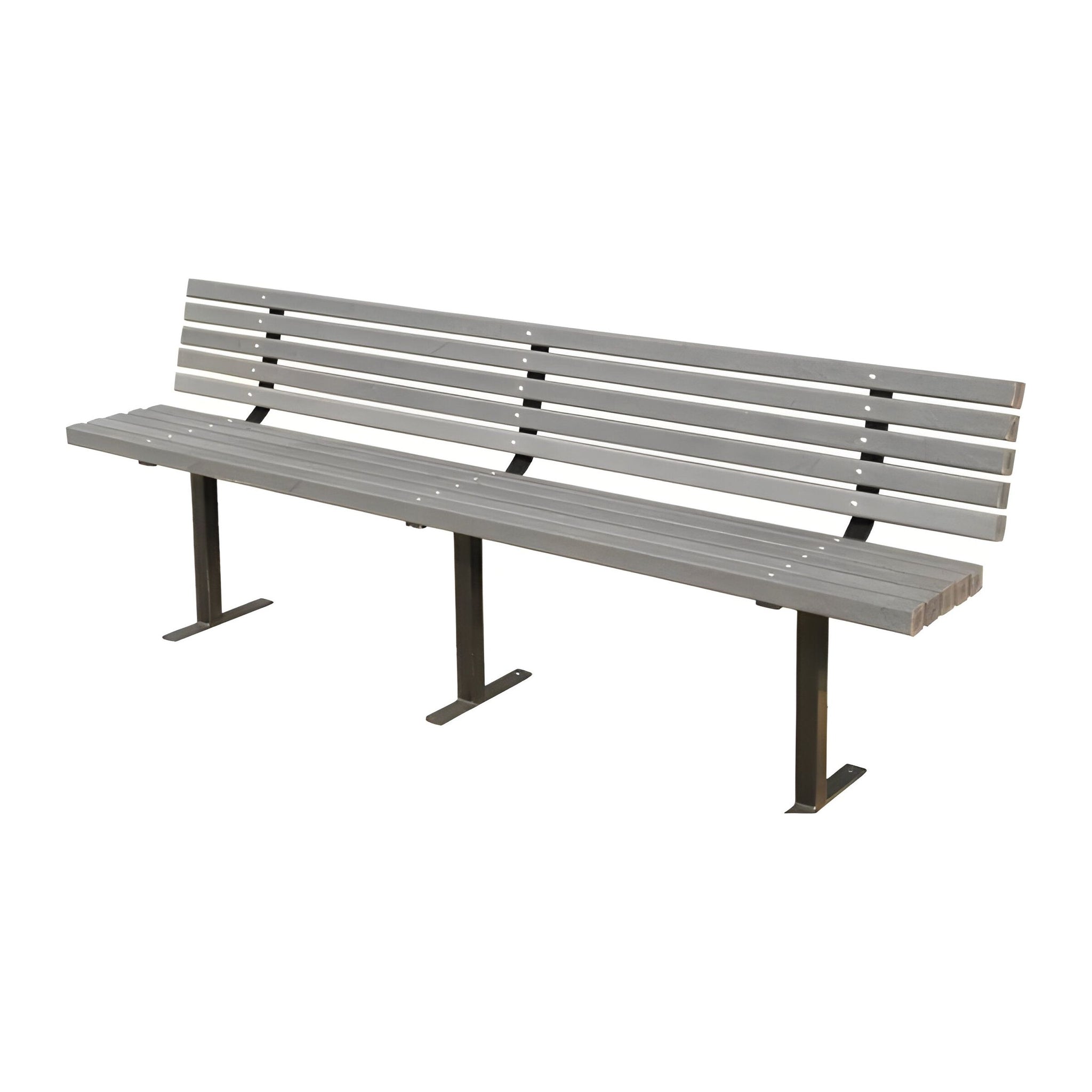 Peak Above Ground Bench Seat With Backrest 210 kg Charcoal Grey