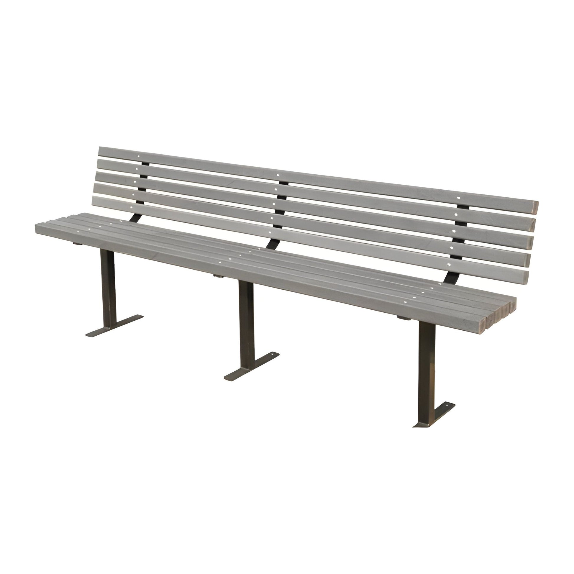 Peak Above Ground Bench Seat With Backrest 210 kg Charcoal Grey