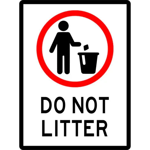 Prohibition Sign - Do Not Litter 3.5 kg 300mm x 450mm Material Poly ES-PSDNL-P-300X450