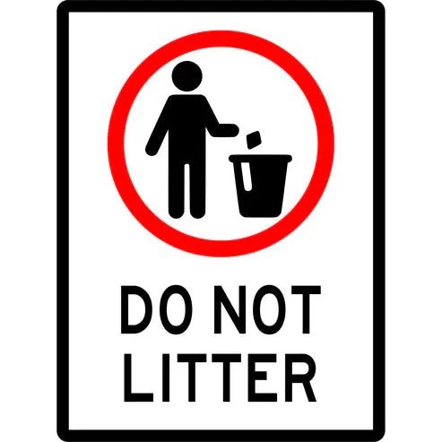 Prohibition Sign - Do Not Litter 3.5 kg 600mm x 450mm Material Aluminium ES-PSDNL-600X450