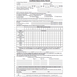 Confined Space Permit Books