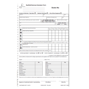 Scaffold Contract Permit Books - Prestart & Safety Logbooks