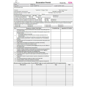 Excavation Permit Books - Prestart & Safety Logbooks