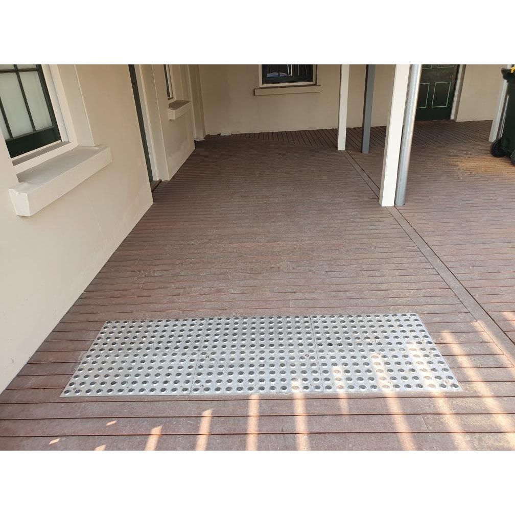 Tactile Indicator Plate Stainless Steel — Black Carb 300x600mm