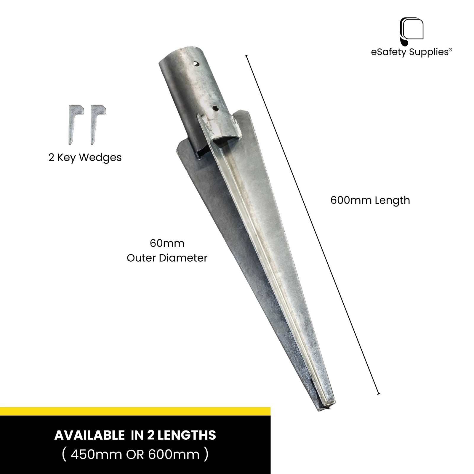 Pole/Post Anchor Socket incl 2 x Wedges | eSafety Supplies – eSafety ...