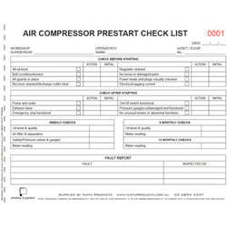 Air Compressor Prestart Checklist Books