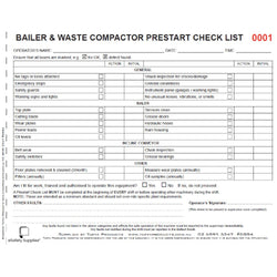 Bailer & Waste Compactor Prestart Checklist