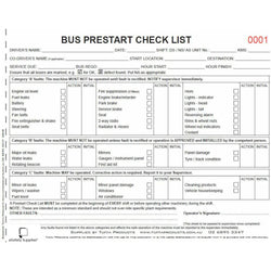 Bus Prestart Checklist Books