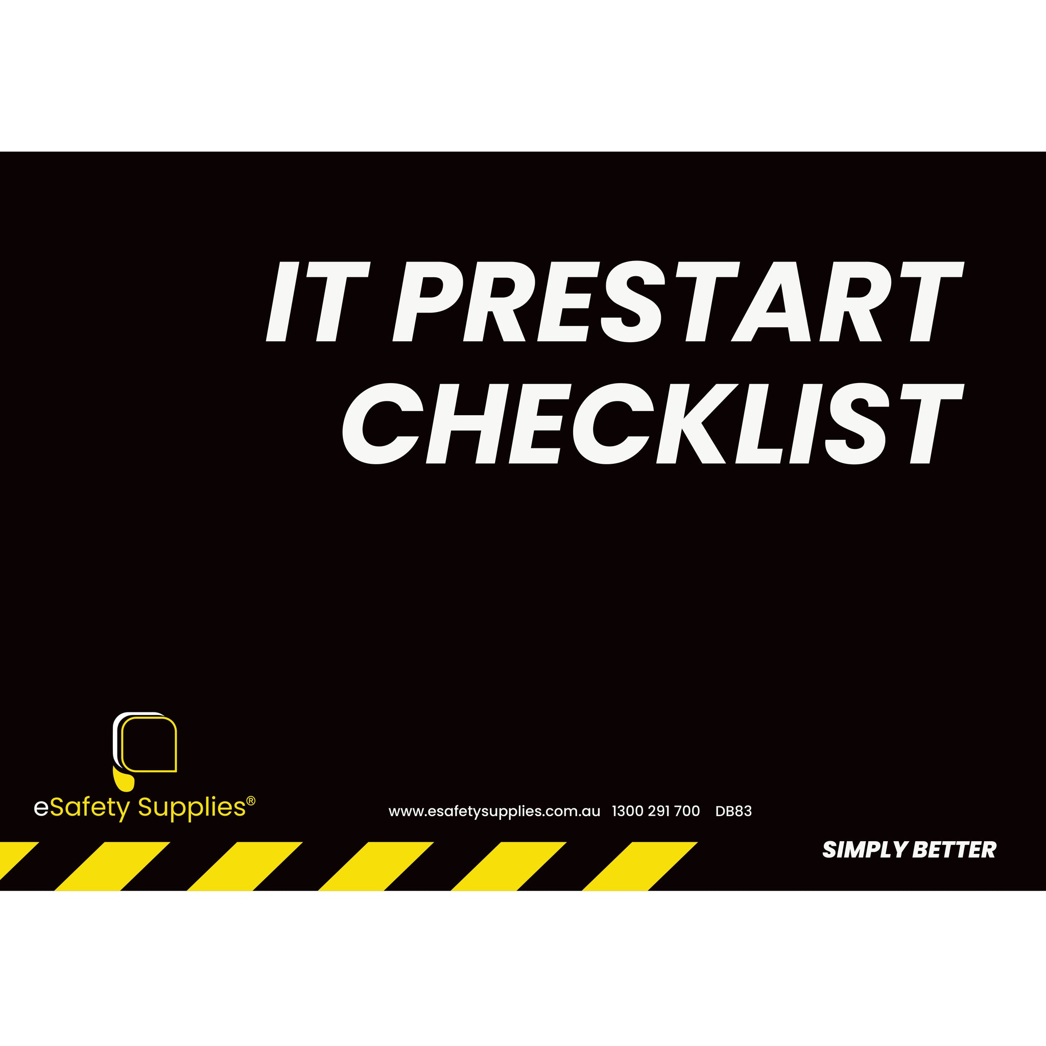 IT Prestart Checklist Books