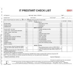 IT Prestart Checklist Books