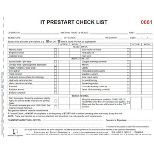 IT Prestart Checklist Books - Prestart & Safety Logbooks