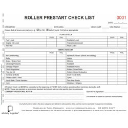 Roller Prestart Checklist Books