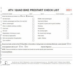ATV / Quad Bike Prestart Checklist Books
