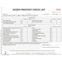 Dozer Prestart Checklist Books