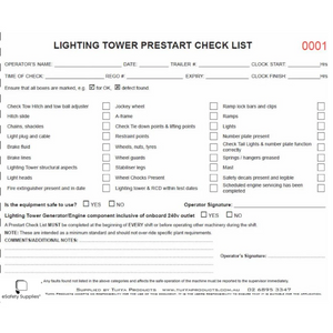 Light Fire Attack Vehicle Prestart Books - Prestart & Safety Logbooks