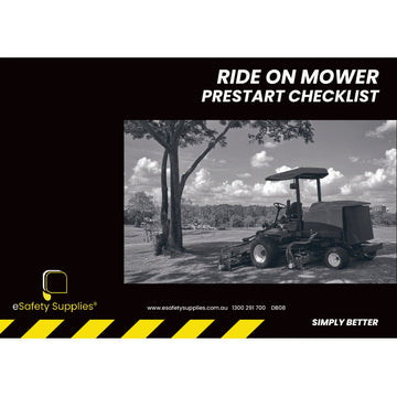 Ride on Mower Prestart Checklist Book