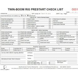 Twin Boom Drill Rig Prestart Checklist Books