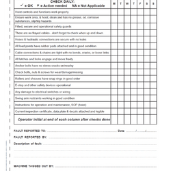Vehicle Hoist Prestart Checklist Books