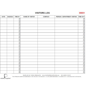 Site Visitor Logbook - Prestart & Safety Logbooks