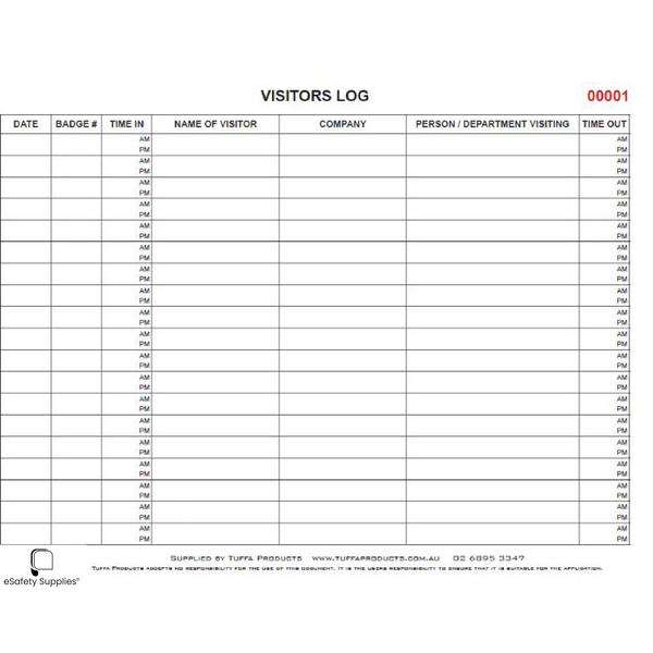 Site Visitor Logbook