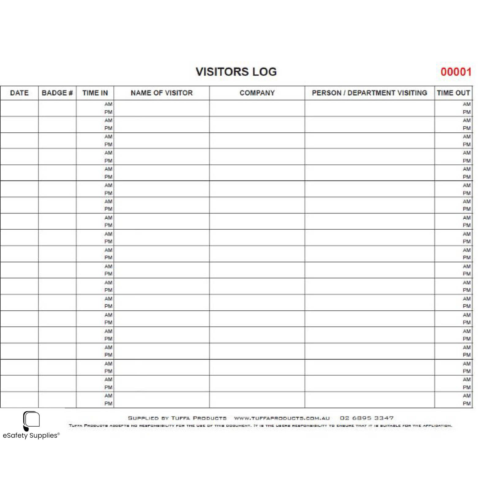 Site Visitor Logbook