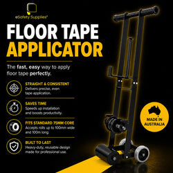 Ergonomic Australian-made floor tape applicator for 75mm core tape rolls.