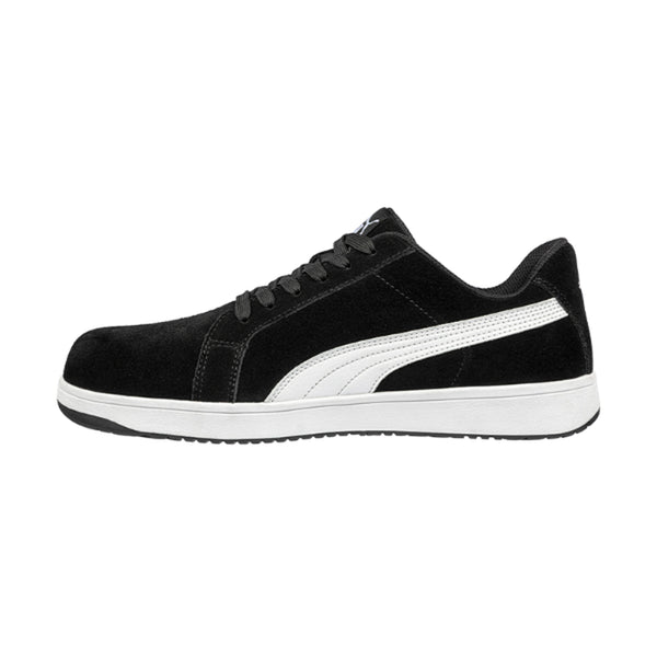 Image showing left side view of Puma Iconic Black and White Safety Sneaker
