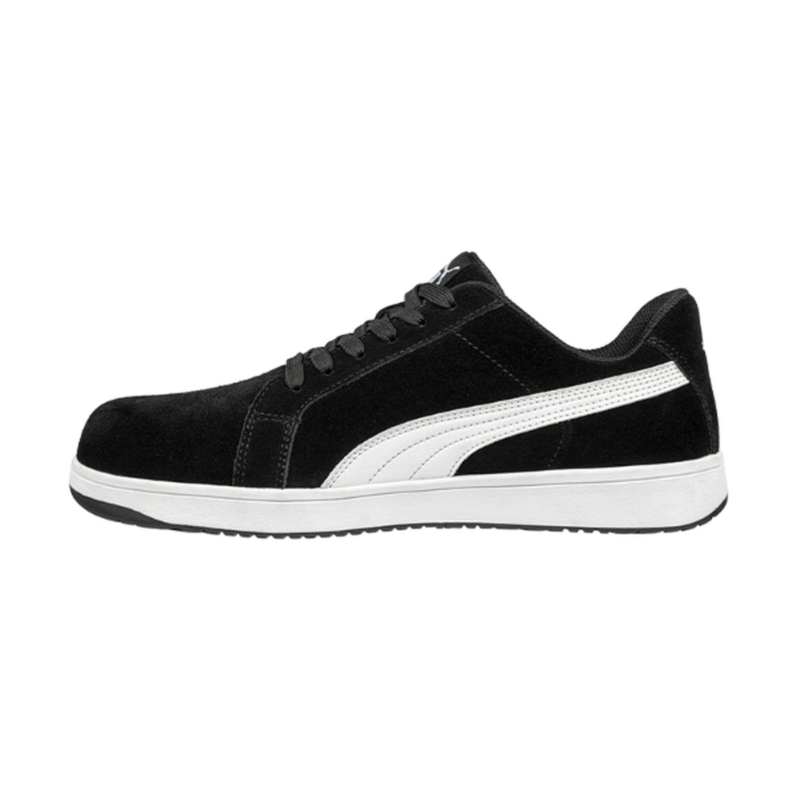 Image showing left side view of Puma Iconic Black and White Safety Sneaker