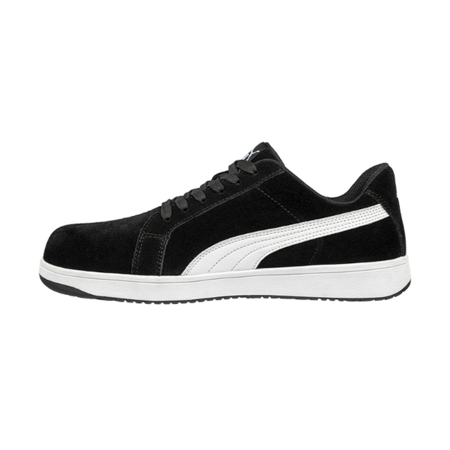 Image showing left side view of Puma Iconic Black and White Safety Sneaker