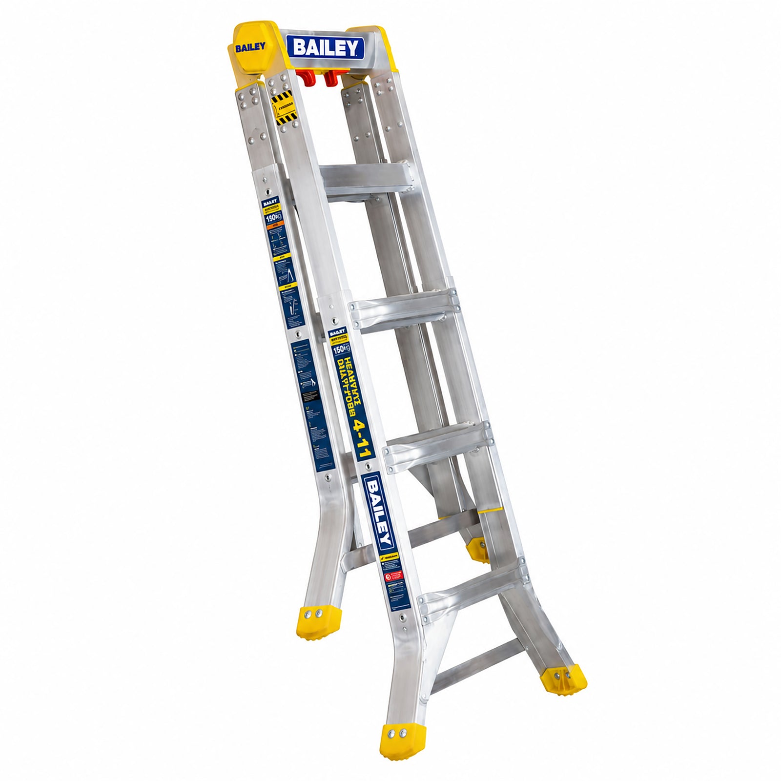 Multi-purpose height-adjustable ladder.