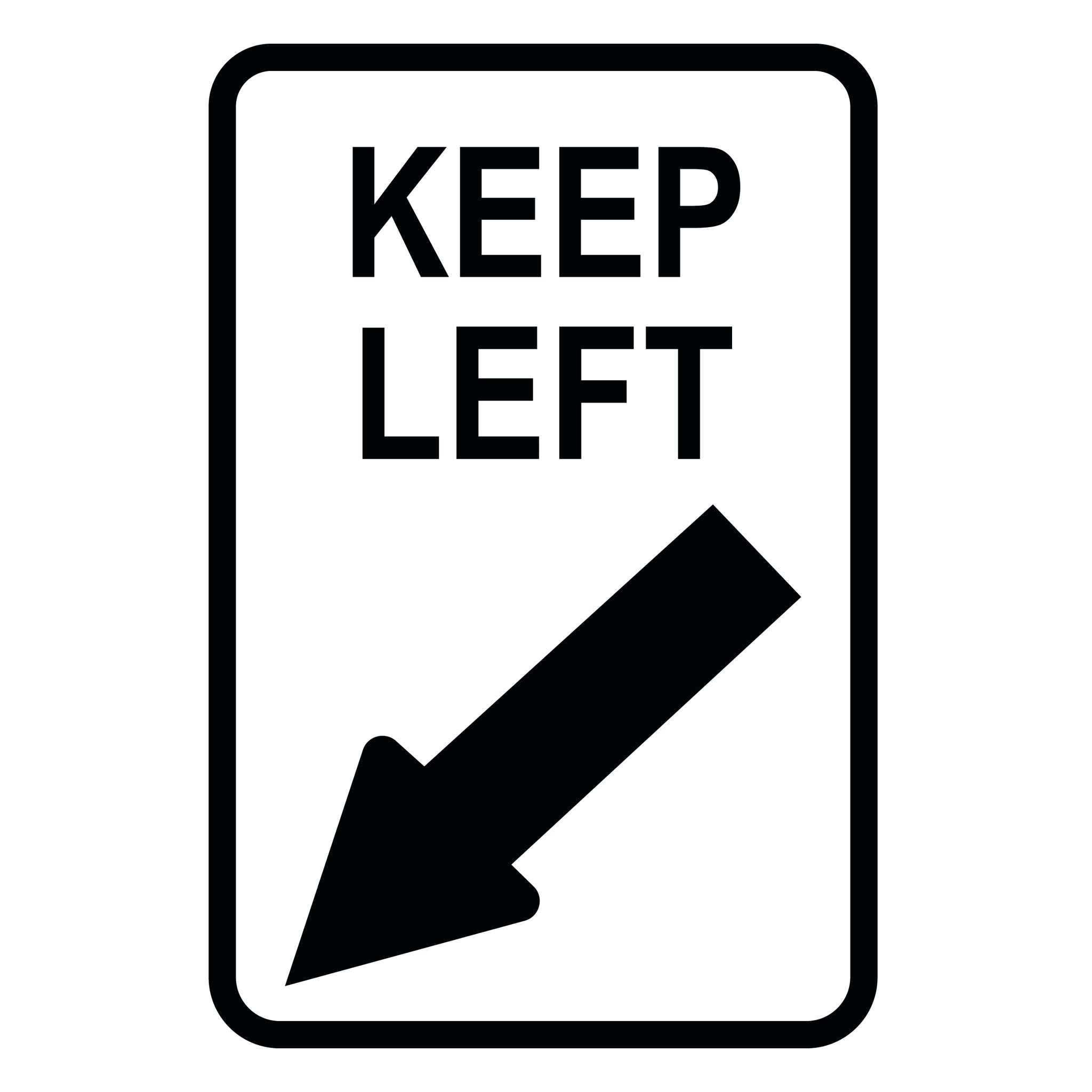 Keep Left Sign - R2-3L | 400x300mm