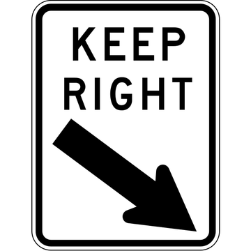 Keep Right Sign - R2-3R