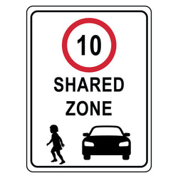 10km Shared Zone Sign - 450x750mm | R4-4
