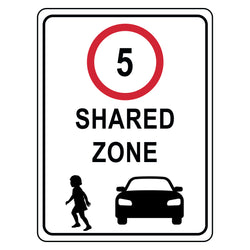 5km Shared Zone Sign - 450x750mm