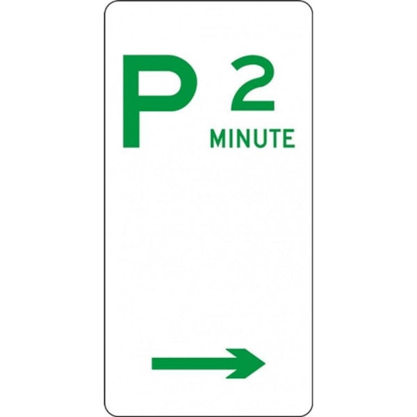 Parking Sign - 2 Minute - 225x450mm 7 kg sign-type Left Arrow R5-12L