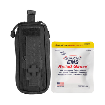 RAPIDSTOP Small Bleed Control with QUIKCLOT EMS Roll- Tactical 13 x 18 x 8cm