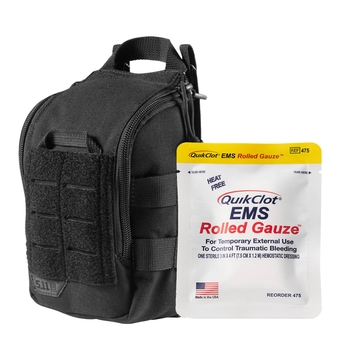 RAPIDSTOP Medium Bleed Control with QUIKCLOT EMS Roll- Tactical 13 x 18 x 8cm