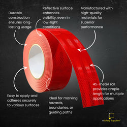 Reflective Tape - 50mm W x 45M Roll - Premium