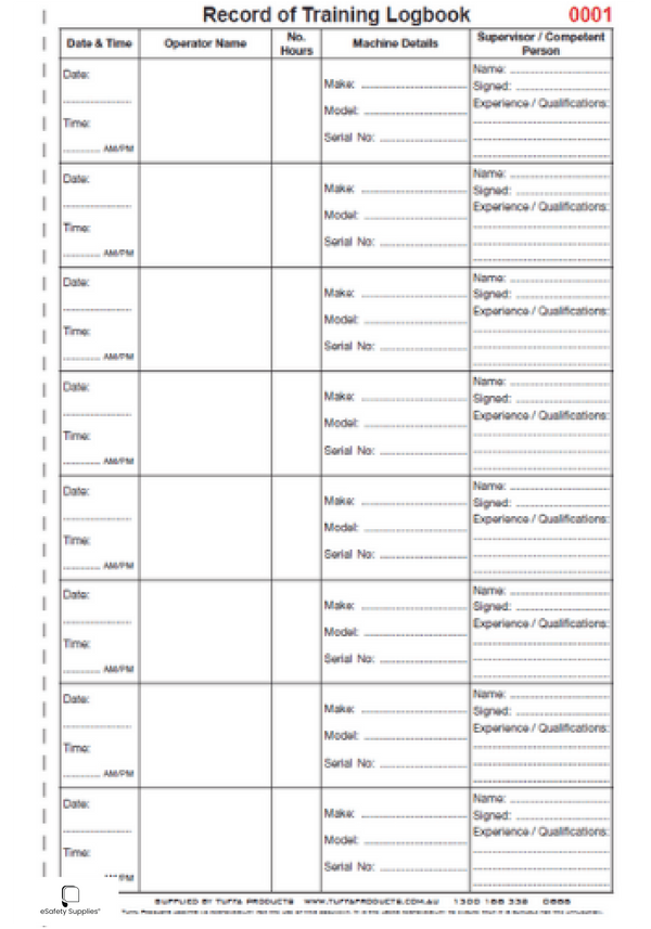Record of Training Logbook