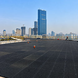 Interlocking 30mm Nero drainage cell showing the internal void structure engineered to protect waterproofing membranes and prevent waterlogging.