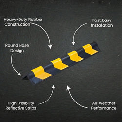 Rubber Corner Guard - Round Nose - Reflective