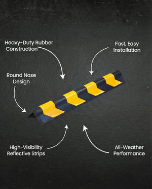 Rubber Corner Guard - Round Nose - Reflective - Rubber Corner Guards
