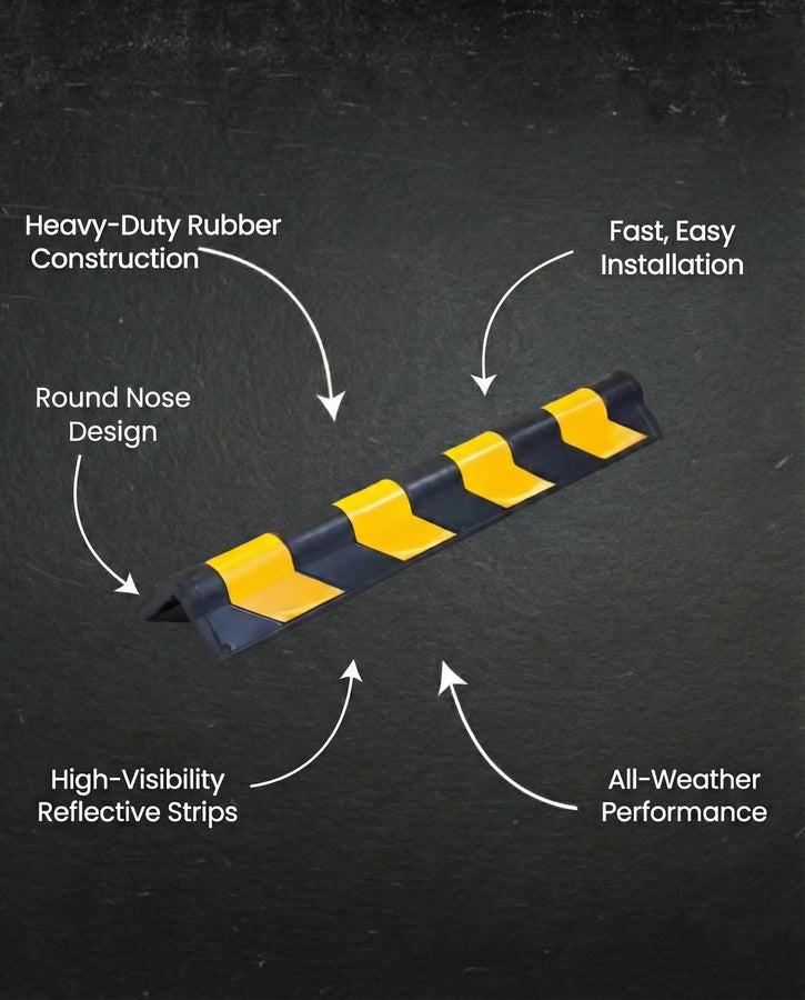 Rubber Corner Guard - Round Nose - Reflective