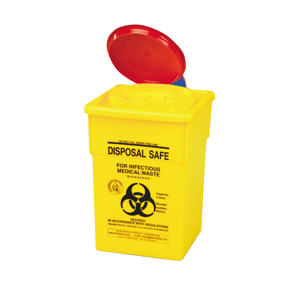 AEROHAZARD Sharps Disposal Container 2L