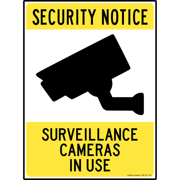 Security Notice - Survillance Cameras In Use 3.5 kg 300x450 material Aluminium ES-SNSCIU-300X450