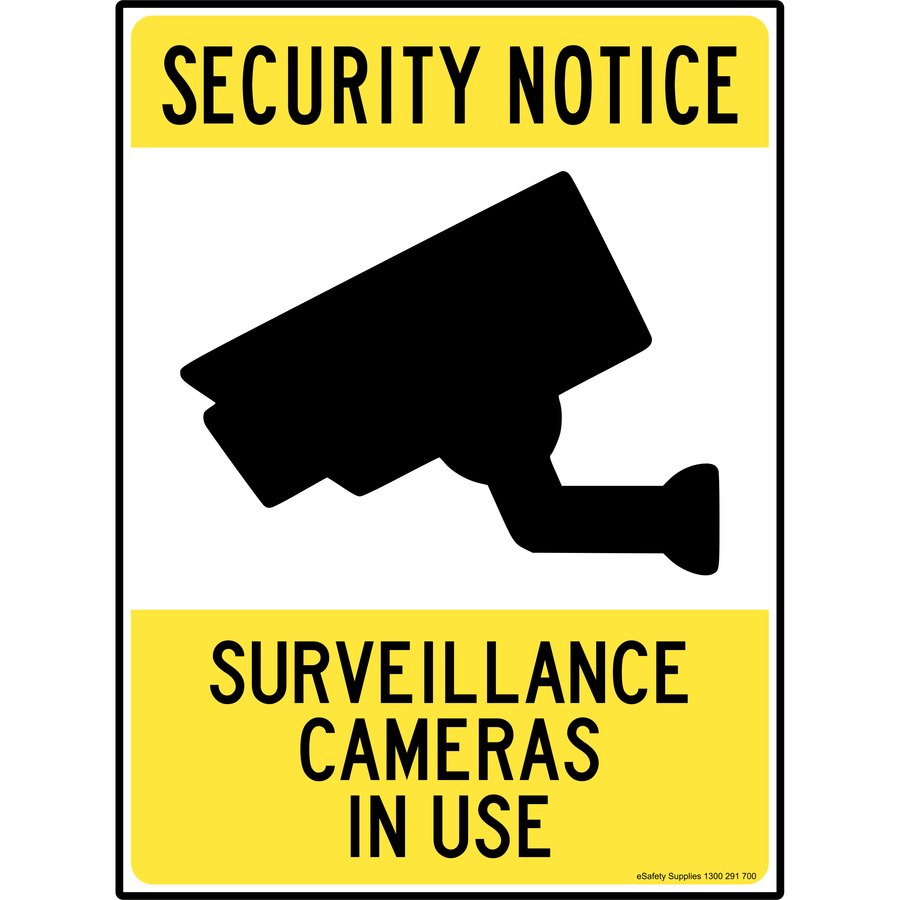 Security Notice - Survillance Cameras In Use 3.5 kg 600x450 material Aluminium ES-SNSCIU-600X450