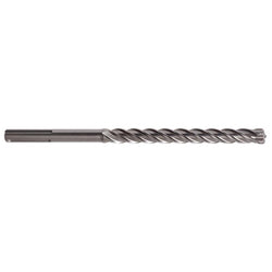 The reinforced flute geometry is specifically optimized to move large volumes of debris quickly out of a 450mm deep hole, preventing the bit from overheating or jamming due to dust build-up.